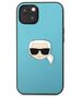 Original Case IPHONE 13 MINI Karl Lagerfeld Hardcase Leather Ikonik Karl`s Head Metal (KLHCP13SPKMB) blue 3666339028619