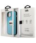 Original Case IPHONE 13 MINI Karl Lagerfeld Hardcase Leather Ikonik Karl`s Head Metal (KLHCP13SPKMB) blue 3666339028619