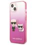 Original Case IPHONE 13 MINI Karl Lagerfeld Hardcase Gradient Ikonik Karl & Choupette (KLHCP13STGKCP) pink 3666339049201