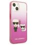 Original Case IPHONE 13 MINI Karl Lagerfeld Hardcase Gradient Ikonik Karl & Choupette (KLHCP13STGKCP) pink 3666339049201