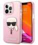 Original Case IPHONE 13 PRO MAX Karl Lagerfeld Hardcase Glitter Karl`s Head (KLHCP13XKHTUGLP) pink 3666339027568