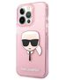 Original Case IPHONE 13 PRO MAX Karl Lagerfeld Hardcase Glitter Karl`s Head (KLHCP13XKHTUGLP) pink 3666339027568