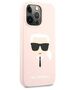 Original Case IPHONE 13 PRO MAX Karl Lagerfeld Hardcase Silicone Karl`s Head (KLHCP13XSLKHLP) light pink 3666339027766