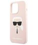 Original Case IPHONE 13 PRO MAX Karl Lagerfeld Hardcase Silicone Karl`s Head (KLHCP13XSLKHLP) light pink 3666339027766