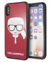 Original Case IPHONE X / XS Karl Lagerfeld Iconic Glitter Karl`s Head (KLHCPXDLHRE) red 3700740444818