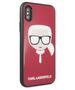 Original Case IPHONE X / XS Karl Lagerfeld Iconic Glitter Karl`s Head (KLHCPXDLHRE) red 3700740444818