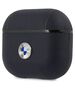 Original Case APPLE AIRPODS 3 BMW Cover Geniune Leather Silver Logo (BMA3SSLNA) navy blue 3666339009458