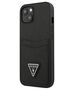 Case IPHONE 13 MINI Guess Hardcase Saffianotriangle Logo Cardslot (GUHCP13SPSATPK) black 3666339048082