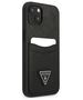 Case IPHONE 13 MINI Guess Hardcase Saffianotriangle Logo Cardslot (GUHCP13SPSATPK) black 3666339048082