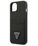 Case IPHONE 13 MINI Guess Hardcase Saffianotriangle Logo Cardslot (GUHCP13SPSATPK) black 3666339048082