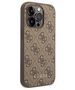 Original Case IPHONE 14 PRO Guess Hard Case 4G Metal Gold Logo brown 3666339094096