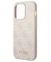 Original Case IPHONE 14 PRO Guess Hard Case 4G Metal Gold Logo pink 3666339094133