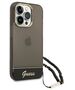 Case IPHONE 14 PRO Guess Hardcase Translucent Stap Pearl black 3666339064181