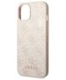 Original Case IPHONE 14 PLUS Guess Hard Case 4G Metal Gold Logo pink 3666339094126