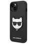 Original Case IPHONE 14 PLUS Karl Lagerfeld Hardcase Saffiano Choupette Head Patch black 3666339076962