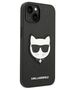 Original Case IPHONE 14 PLUS Karl Lagerfeld Hardcase Saffiano Choupette Head Patch black 3666339076962