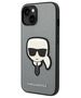 Original Case IPHONE 14 PLUS Karl Lagerfeld Hardcase Saffiano Karl`s Head Patch silver 3666339077082