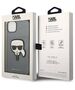 Original Case IPHONE 14 PLUS Karl Lagerfeld Hardcase Saffiano Karl`s Head Patch silver 3666339077082