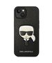 Original Case IPHONE 14 PLUS Karl Lagerfeld Hardcase Saffiano Karl`s Head Patch black 3666339077044