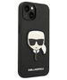 Original Case IPHONE 14 PLUS Karl Lagerfeld Hardcase Saffiano Karl`s Head Patch black 3666339077044