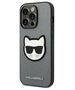 Original Case IPHONE 14 PRO MAX Karl Lagerfeld Hardcase Saffiano Choupette Head Patch silver 3666339077020