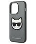 Original Case IPHONE 14 PRO MAX Karl Lagerfeld Hardcase Saffiano Choupette Head Patch silver 3666339077020