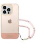 Original Case IPHONE 14 PRO Guess Hardcase Translucent Pearl Strap pink 3666339064303