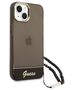 Original Case IPHONE 14 PLUS Guess Hardcase Translucent Pearl Strap black 3666339064174