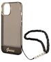 Original Case IPHONE 14 PLUS Guess Hardcase Translucent Pearl Strap black 3666339064174