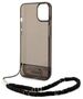 Original Case IPHONE 14 PLUS Guess Hardcase Translucent Pearl Strap black 3666339064174