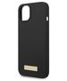 Original Case IPHONE 14 PLUS Guess Hard Case Silicone Logo Plate MagSafe black 3666339070236