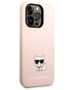 Original Case IPHONE 14 PRO Karl Lagerfeld Hardcase Silicone Choupette Body light pink 3666339076658