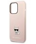 Original Case IPHONE 14 PRO Karl Lagerfeld Hardcase Silicone Choupette Body light pink 3666339076658