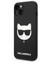 Original Case IPHONE 14 PLUS Karl Lagerfeld Hardcase Silicone Choupette Head Magsafe black 3666339077921