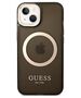 Original Case IPHONE 14 PLUS Guess Hard Case Gold Outline Translucent MagSafe (GUHMP14MHTCMK) black 3666339069599