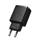 Baseus Compact Quick Charger, USB, USB-C, 20W (black) 6953156207233