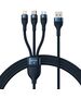 3in1 USB cable Baseus Flash Series, USB-C + micro USB + Lightning, 100W, 1.2m (blue) 6932172608729