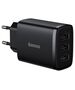 Baseus Compact Quick Charger, 3x USB, 17W (Black) 6932172606961