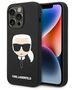 Original Case IPHONE 14 PRO MAX Karl Lagerfeld Hardcase Silicone Karl`s Head (KLHCP14XSLKHBK) black 3666339085438