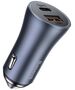 Baseus Golden Contactor Pro car charger, USB + USB-C, QC4.0+, PD, SCP, 40W (gray) 6953156201934