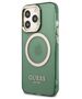 Original Case IPHONE 13 PRO Guess Hard Case Gold Outline Translucent MagSafe (GUHMP13LHTCMA) khaki 3666339057077