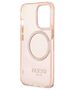 Original Case IPHONE 13 PRO Guess Hard Case Gold Outline Translucent MagSafe (GUHMP13LHTCMP) pink 3666339057114