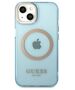 Original Case IPHONE 13 Guess Hard Case Gold Outline Translucent MagSafe (GUHMP13MHTCMB) blue 3666339056988