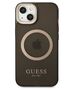 Original Case IPHONE 13 Guess Hard Case Gold Outline Translucent MagSafe (GUHMP13MHTCMK) black 3666339057022