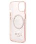 Original Case IPHONE 13 Guess Hard Case Gold Outline Translucent MagSafe (GUHMP13MHTCMP) pink 3666339057107