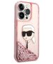 Original Case IPHONE 14 PRO Karl Lagerfeld Hardcase Glitter NFT Karl Head (KLHCP14LLNKHCP) pink 3666339086909