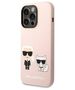 Original Case IPHONE 14 PRO MAX Karl Lagerfeld Hardcase Silicone Karl & Choupette Magsafe (KLHMP14XSSKCI) light pink 3666339078140