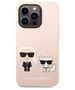 Original Case IPHONE 14 PRO MAX Karl Lagerfeld Hardcase Silicone Karl & Choupette Magsafe (KLHMP14XSSKCI) light pink 3666339078140