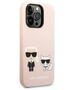 Original Case IPHONE 14 PRO MAX Karl Lagerfeld Hardcase Silicone Karl & Choupette Magsafe (KLHMP14XSSKCI) light pink 3666339078140