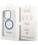 Original Case IPHONE 14 PRO Guess Hard Case Metal Outline Magsafe (GUHMP14LHTRMB) blue 3666339069803